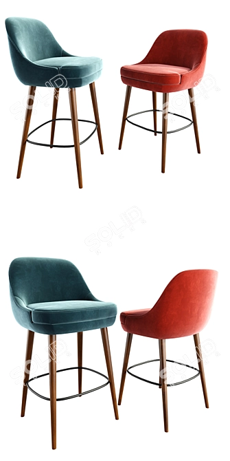 Sophisticated Counter Height Bar Stool 3D model image 2