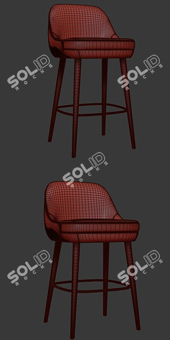 Sophisticated Counter Height Bar Stool 3D model image 3