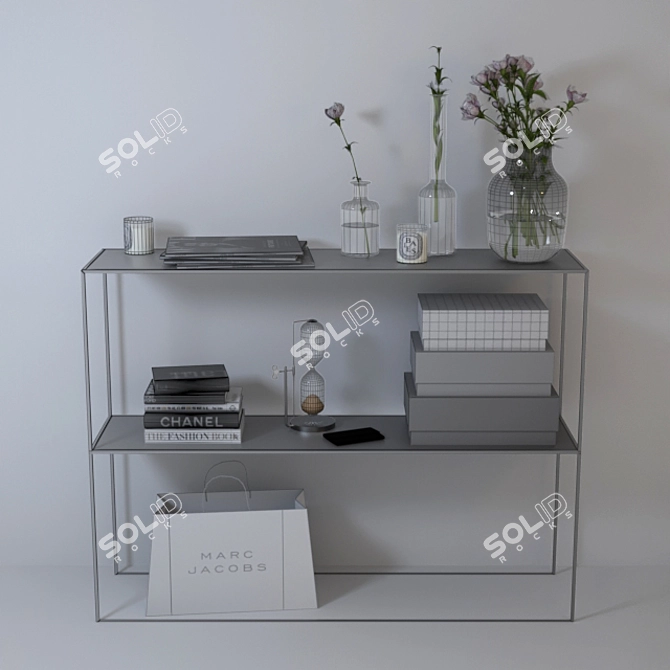 Modern Black and White Decor Set 3D model image 3