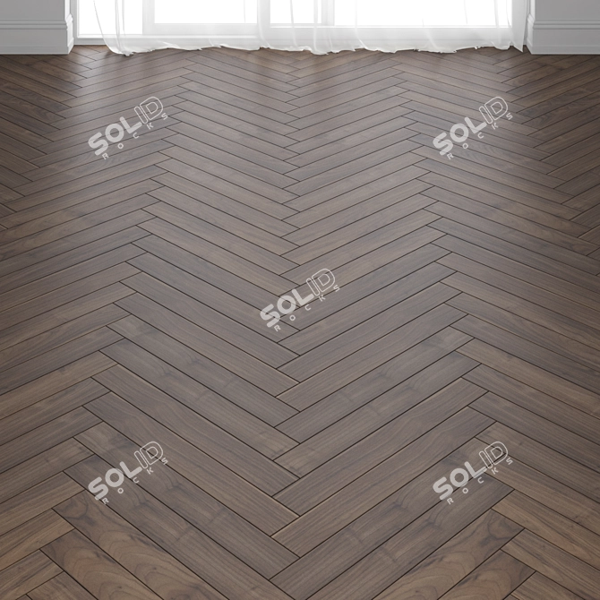 Virginia Walnut Parquet: Variety in 3 Designs 3D model image 2