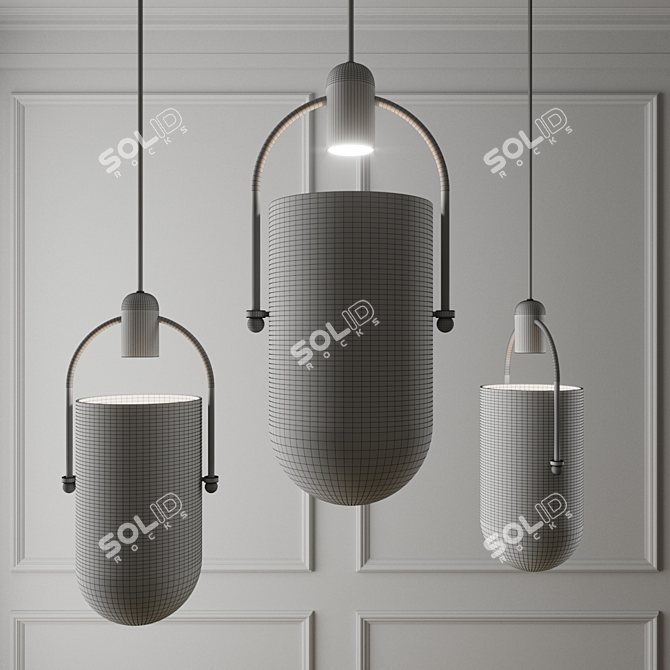 Brass Bell Pendant Light 3D model image 2