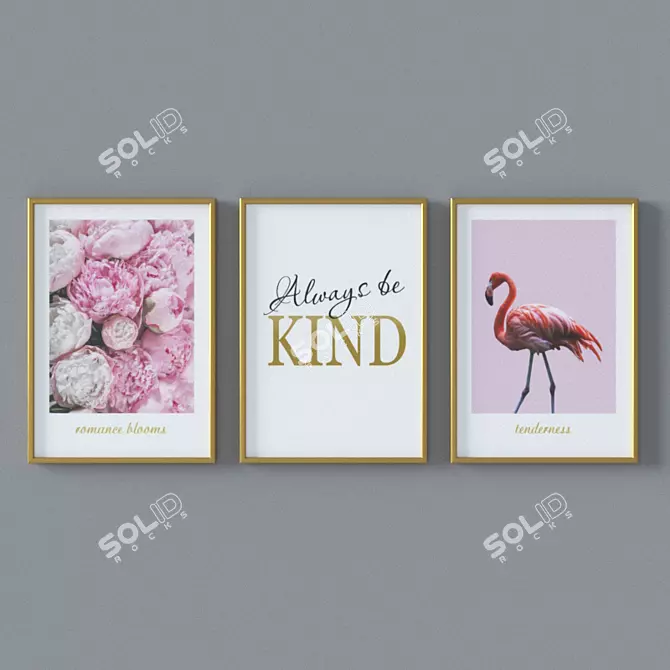 Pink Poster Set: 3D Models 3D model image 1