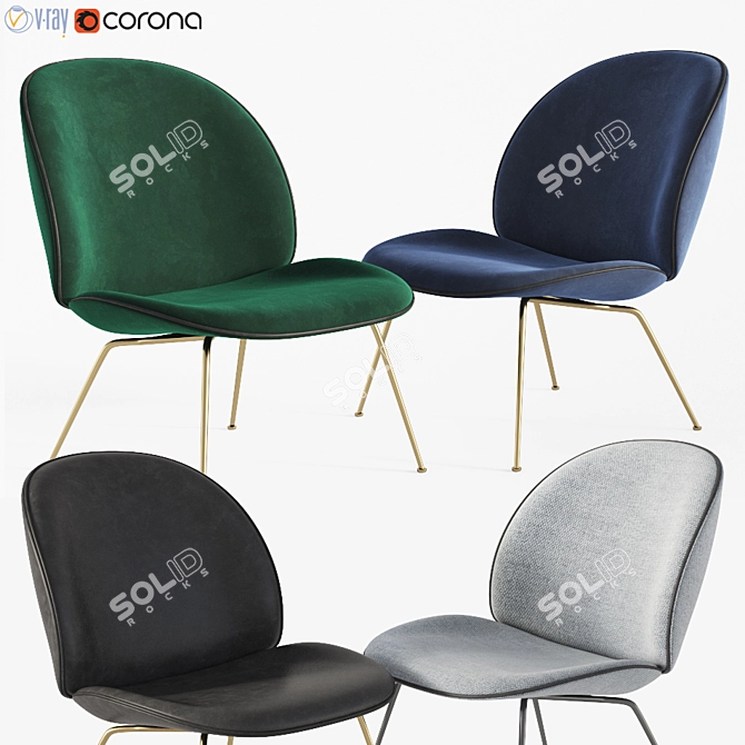 Contemporary Beetle Lounge Chair 3D model image 1