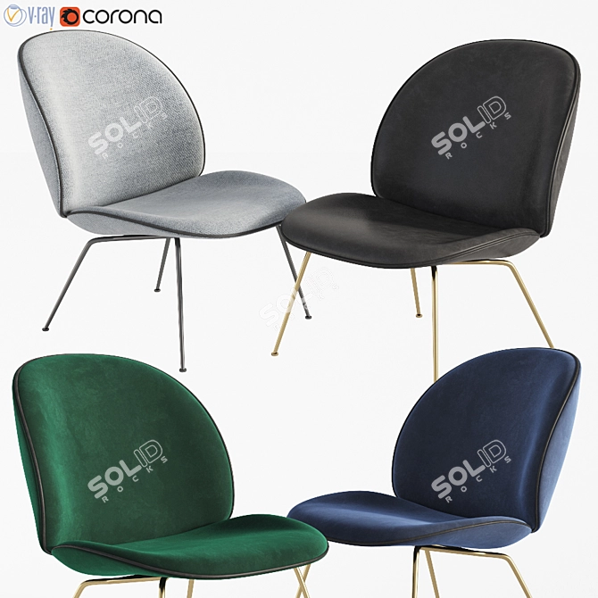 Contemporary Beetle Lounge Chair 3D model image 2