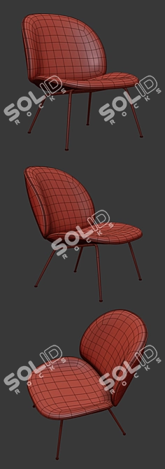 Contemporary Beetle Lounge Chair 3D model image 3