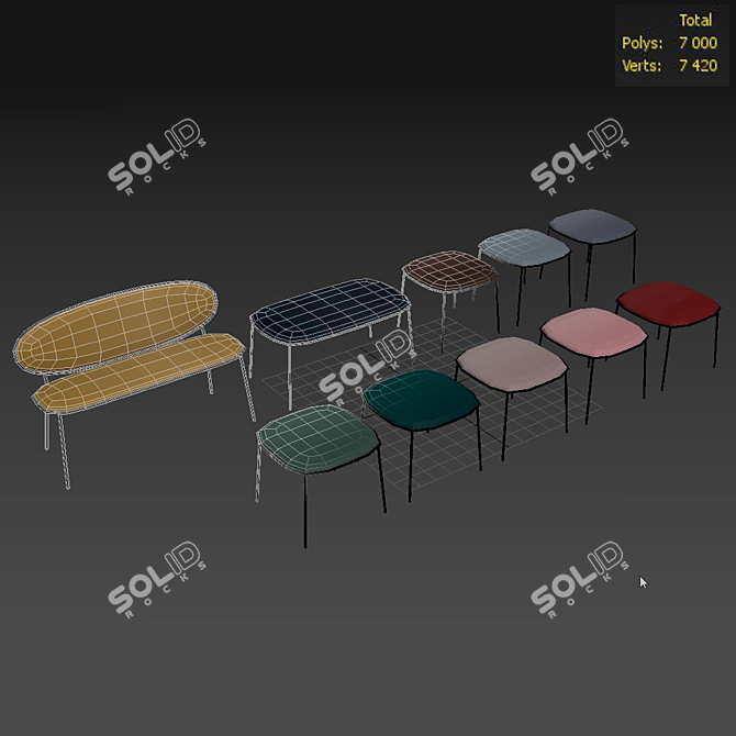 Modern Stay Bench: Stylish and Functional 3D model image 3