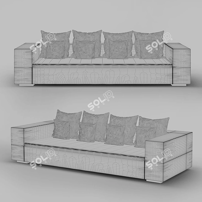 Urban Comfort Sofa 3D model image 2