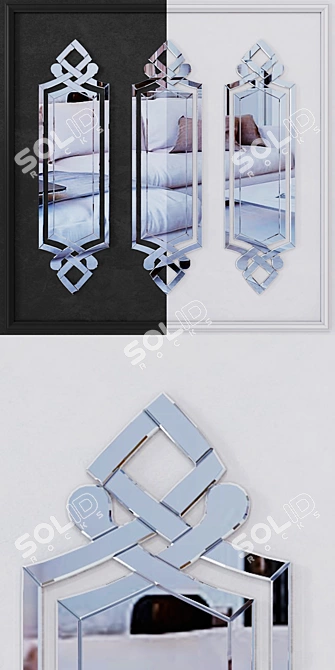 Elegant Oval Mirror - Castle Ambiance 3D model image 2