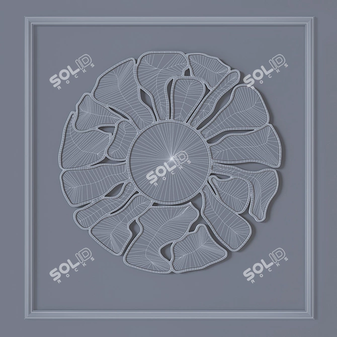 Elegant Flower-shaped Wall Mirror 3D model image 3