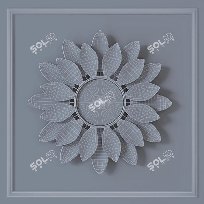 Floral Iron Mirror: Handcrafted Art 3D model image 3