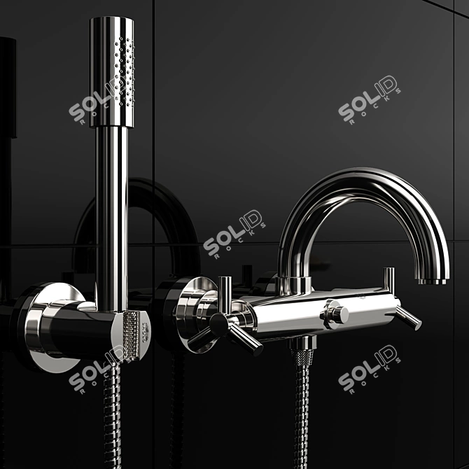 Elegant Grohe Atrio Wall-Mount Faucet 3D model image 1