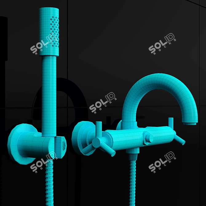 Elegant Grohe Atrio Wall-Mount Faucet 3D model image 3