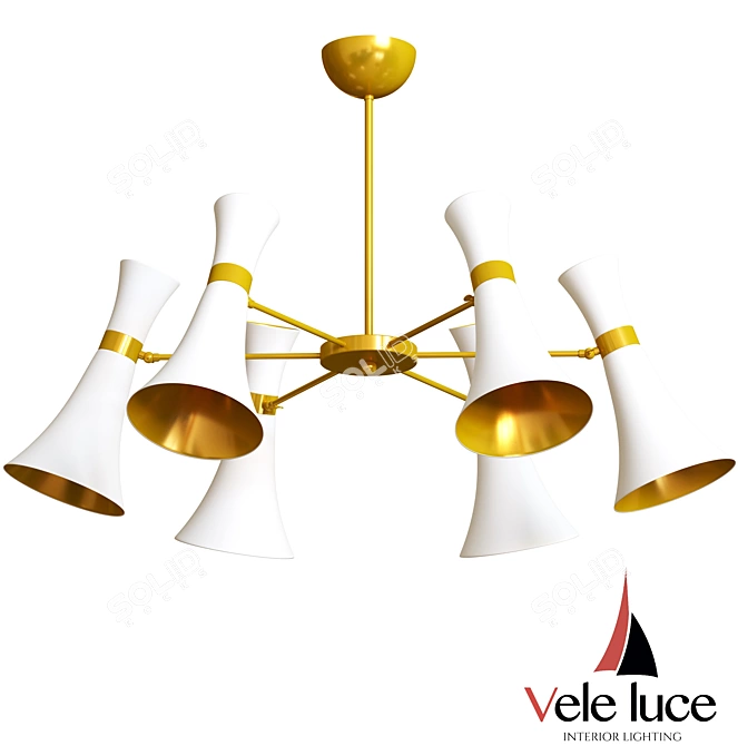Elegant LED Chandelier by Vele Luce 3D model image 1