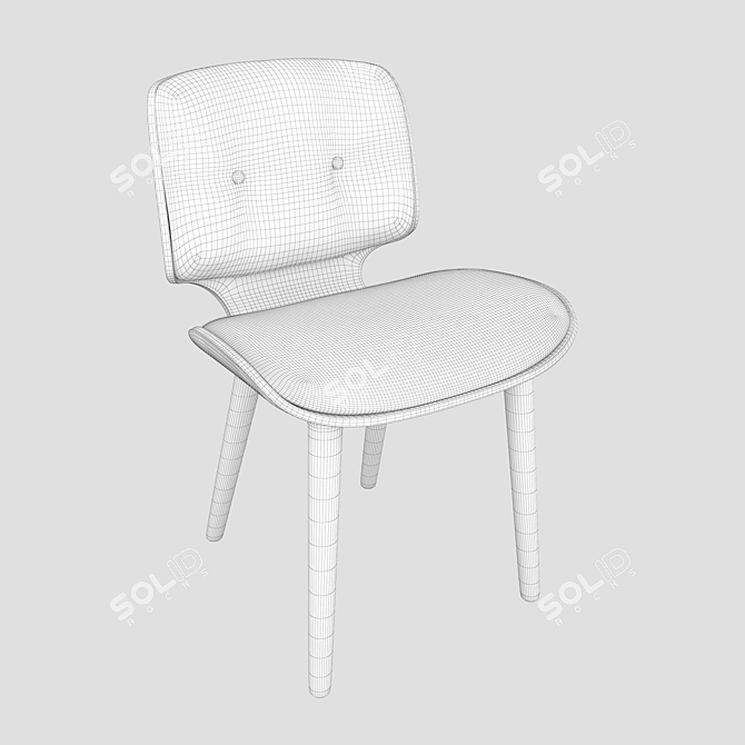 Elegant Nut Dining Chair 3D model image 3