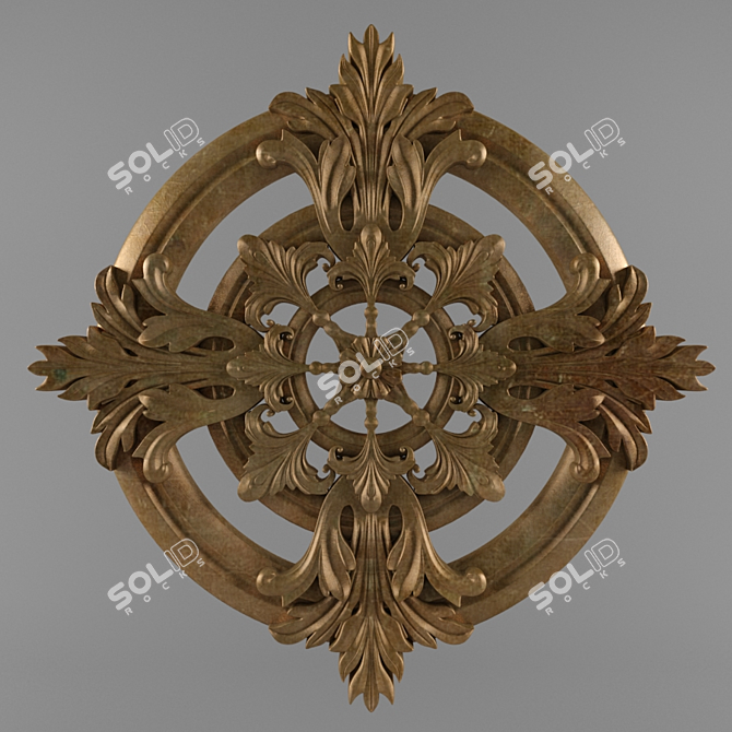 Antique Bronze Decorative Circle 3D model image 1