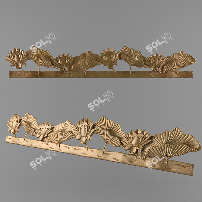 Bronze Lotus Decor: Elegant and Exquisite 3D model image 1