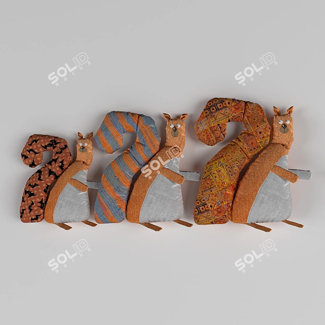 Fluffy Squirrel Pillow Toy 3D model image 1
