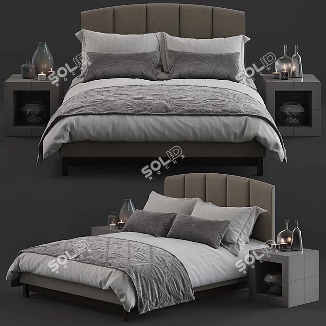 Evelyn Bed - Classic Elegance for Your Bedroom 3D model image 1