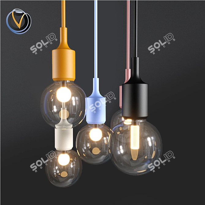 Retro Edison Pendant Lights 3D model image 1