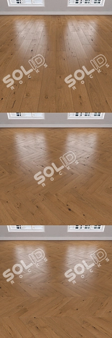 Parquet Oak Caramel: Christmas Tree, Linear, Chevron 3D model image 2