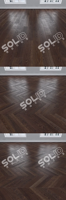 Ash Parquet: Christmas Tree, Linear, Chevron 3D model image 2