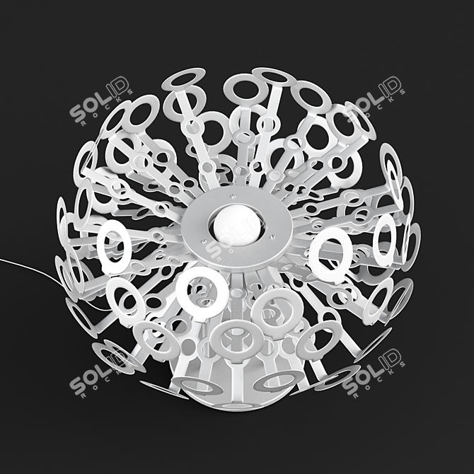 Dandelion Table Lamp: Elegant Aluminum Shade 3D model image 2