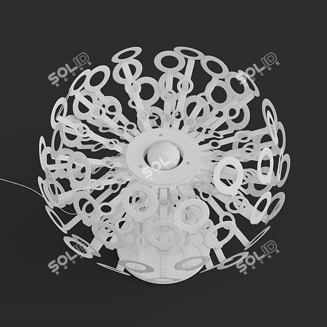 Dandelion Table Lamp: Elegant Aluminum Shade 3D model image 3