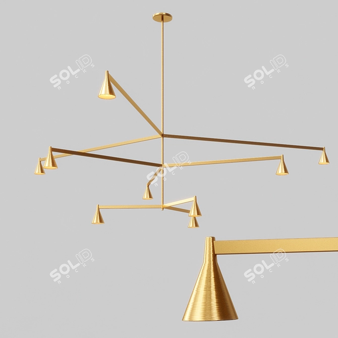 Elegant Simplicity: Austere Chandelier 3D model image 1