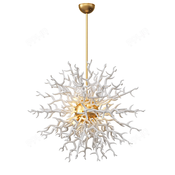 Elegant White Diallo Chandelier 3D model image 1