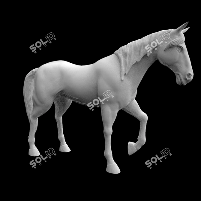 Majestic Stallion Statue 3D model image 1