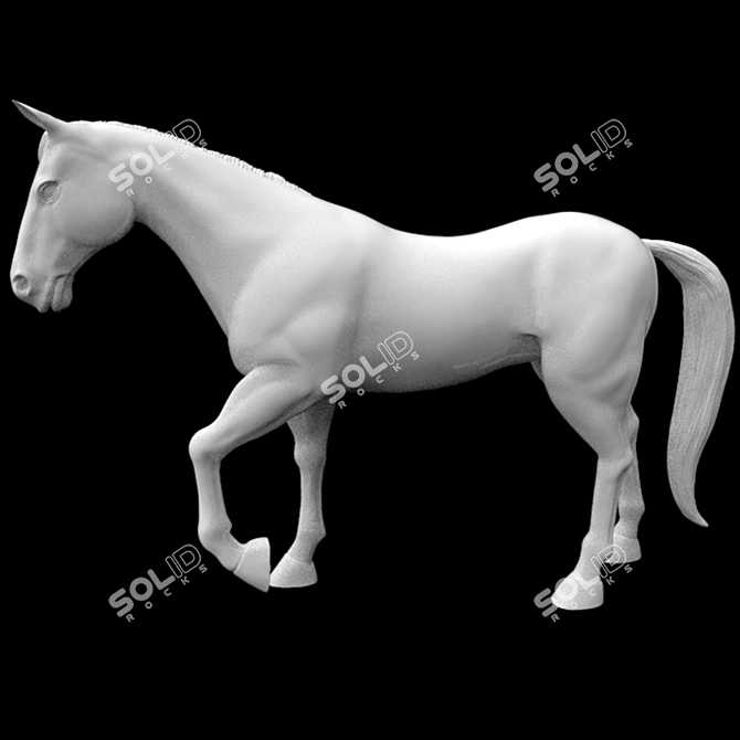 Majestic Stallion Statue 3D model image 2