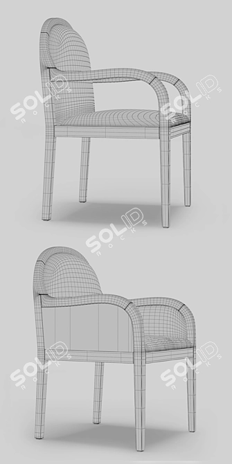 Elegant Virtual Butler Chair 3D model image 3