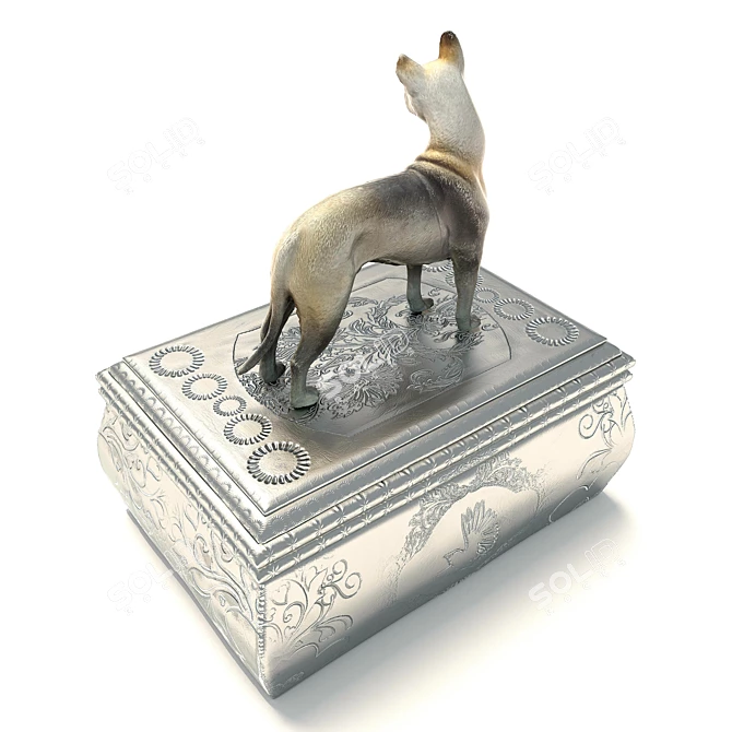 Lucky Paws Casket: Sculpted Dog Figurine 3D model image 2