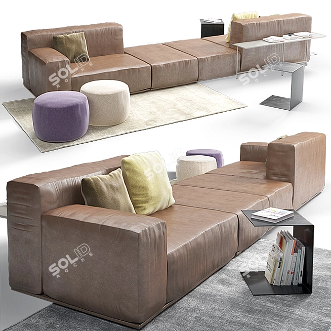 Delano 3-Seater Sofa by R&S PIANCA 3D model image 1