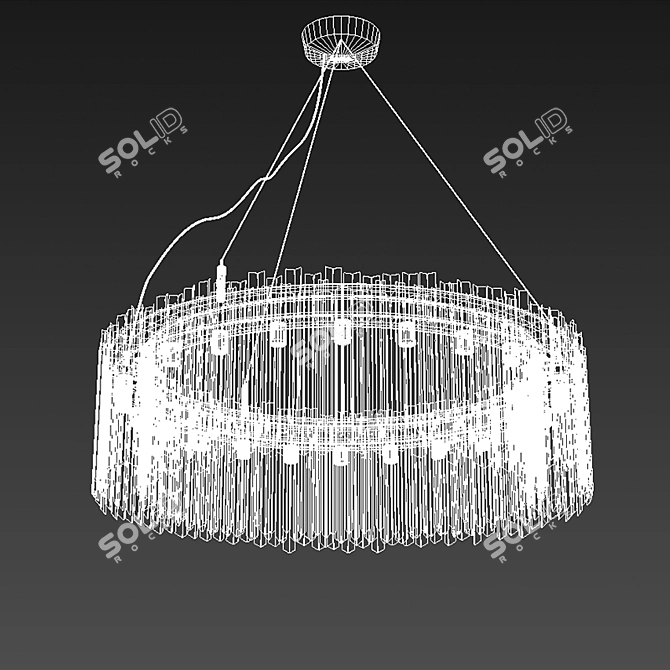 Sophisticated Brass Facet Chandelier 3D model image 2