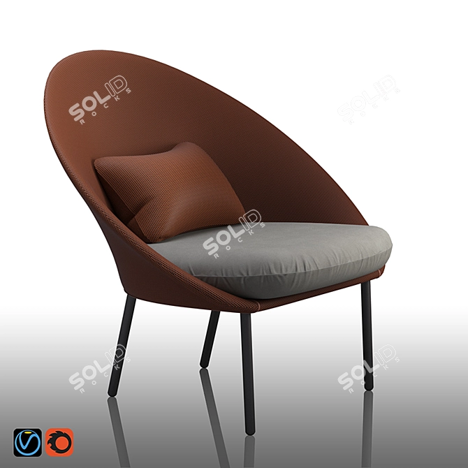 Expormim TWINS: Stylish Outdoor Low Armchair 3D model image 1