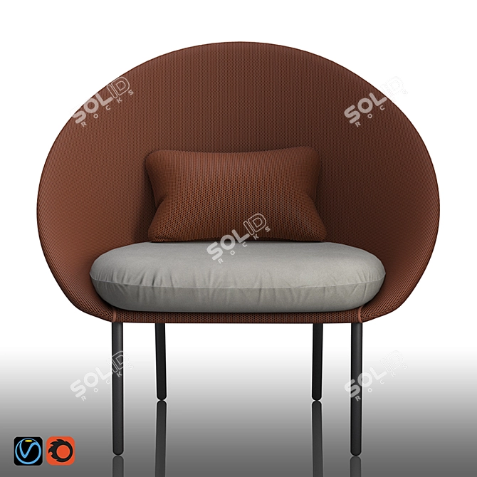 Expormim TWINS: Stylish Outdoor Low Armchair 3D model image 2