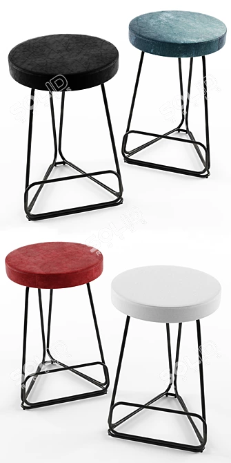 Sleek Small Chair Stool 3D model image 2