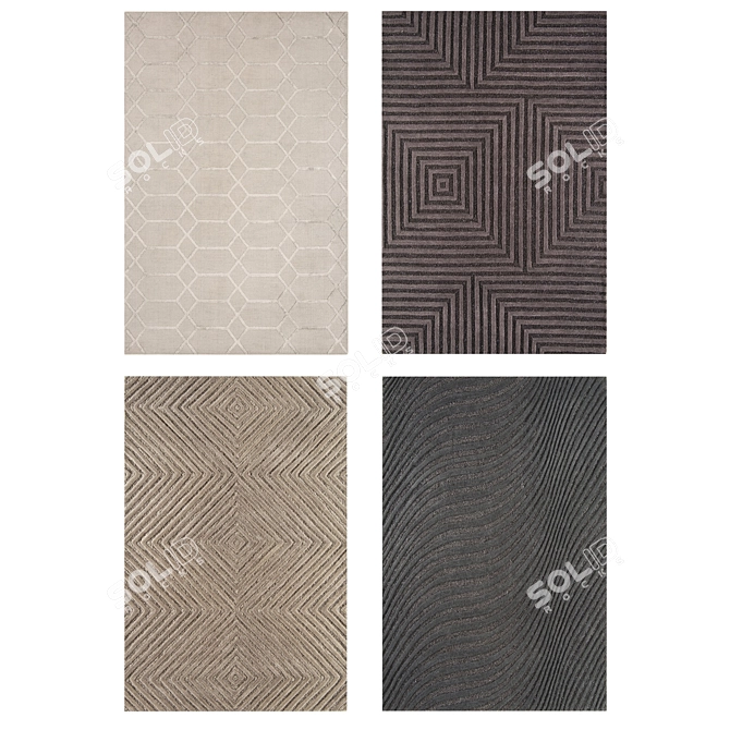 Luxury Faux Fur Accent Rug 3D model image 3