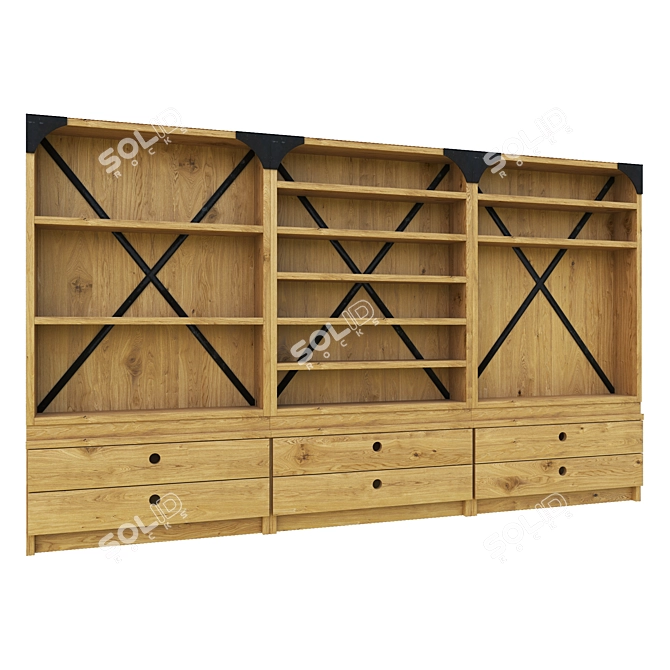 Loft Style Cabinet Set 3D model image 1