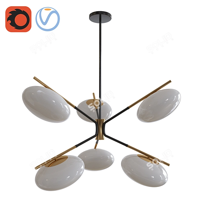 Mushroom Flare Chandelier 3D model image 1