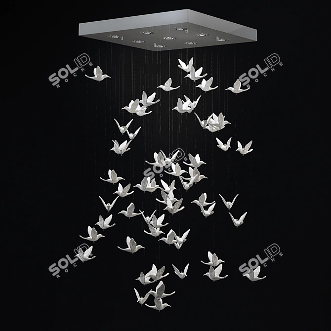 Majestic Flight: KARE Design Chandelier 3D model image 2