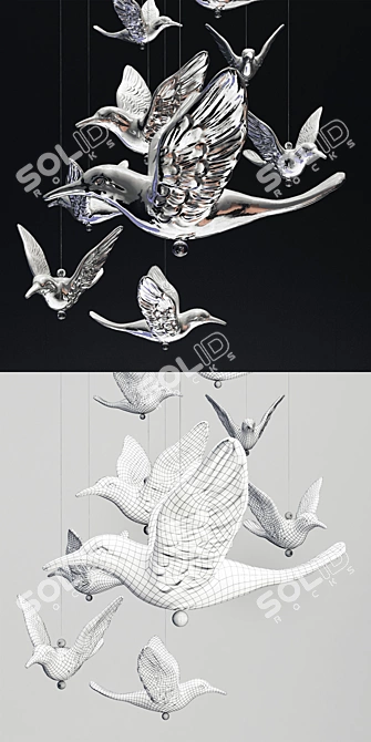Majestic Flight: KARE Design Chandelier 3D model image 3
