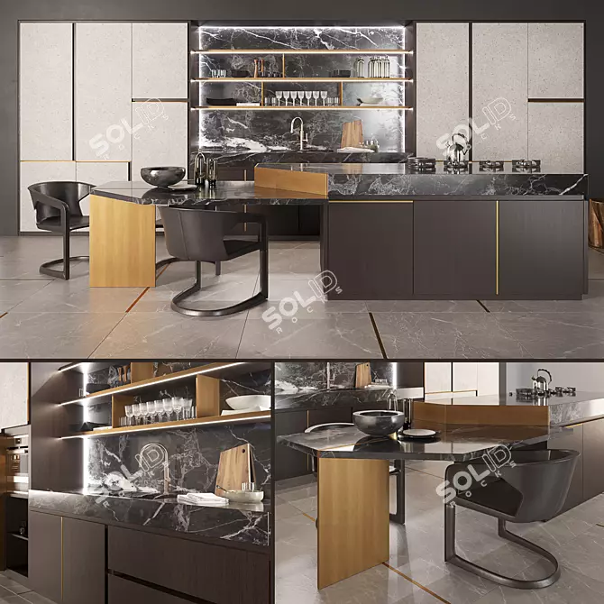 Petra by TM Italia: Artisan Excellence in Kitchen Design 3D model image 1