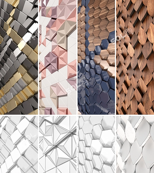 Geometric Mosaic Set - Giles Miller 3D model image 2