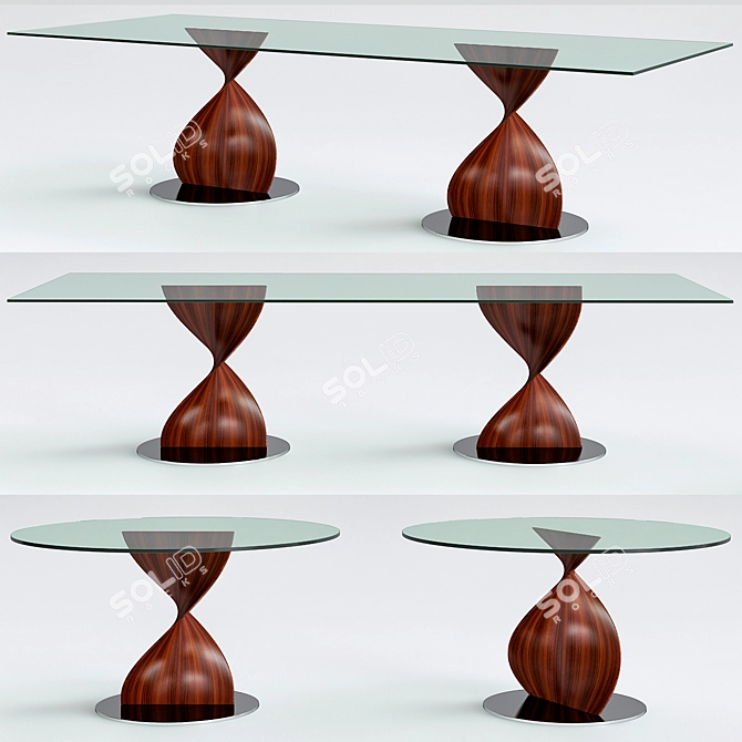 Elegant Porada Elika Glass Table 3D model image 1