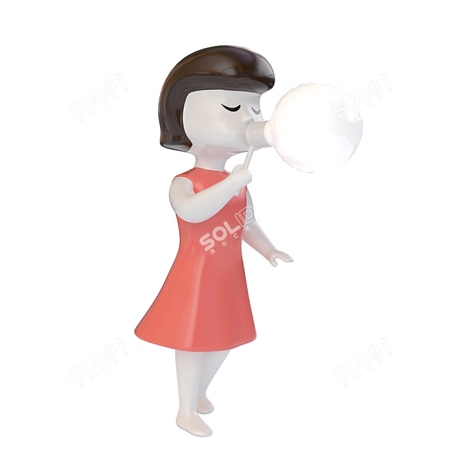 Illuminating Elegance: Girl Lamp 3D model image 2