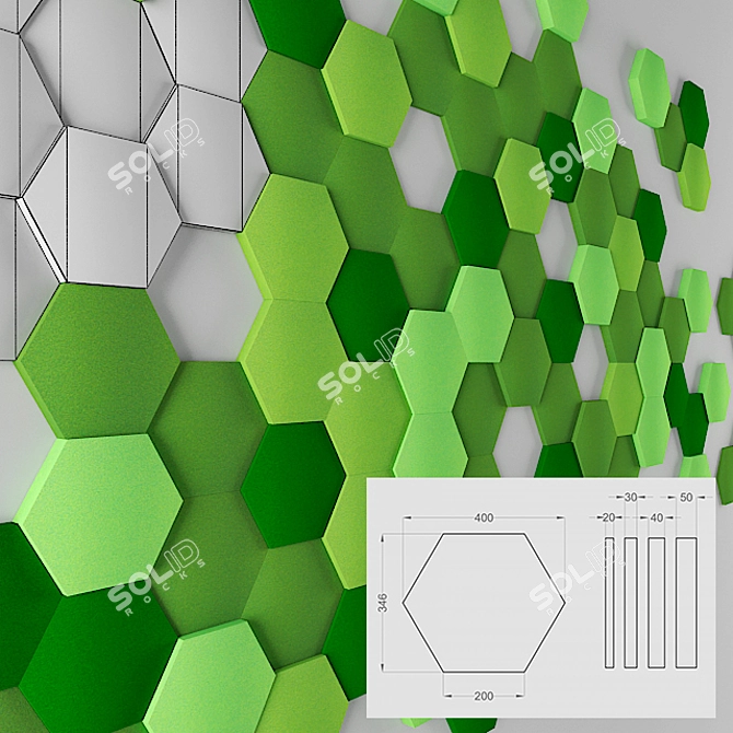 Fluffo 3D Wall Panel 3D model image 3