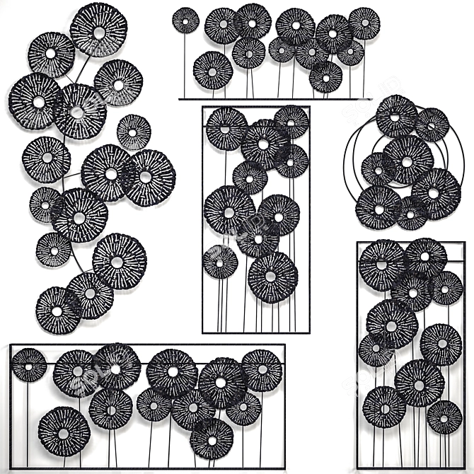 Wall Art Collection: Loft Discs and Metal Decor 3D model image 1
