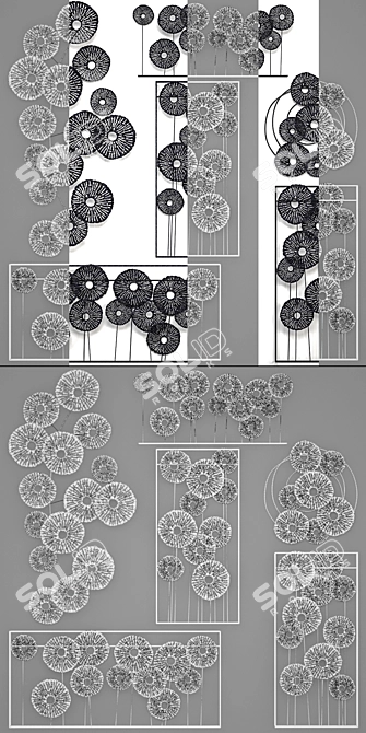 Wall Art Collection: Loft Discs and Metal Decor 3D model image 3